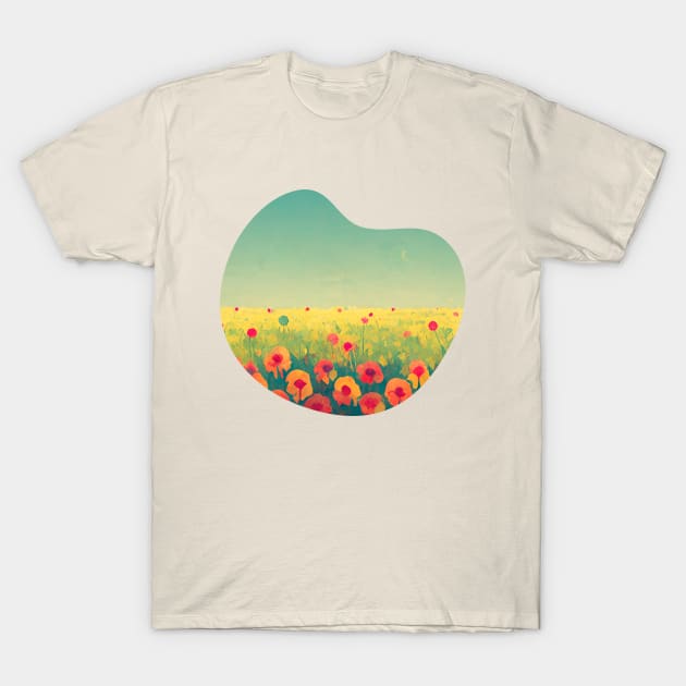 Beautiful painted field of flowers T-Shirt by Mad Swell Designs